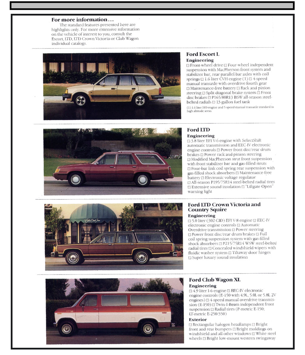 1985 Ford Wagons Brochure Page 1